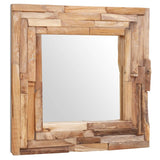 VidaXL Decorative mirror Square 60x60 cm Teak wood