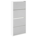 Armoire à chaussures Vidaxl avec 4 miroirs 63x17x134 cm blanc