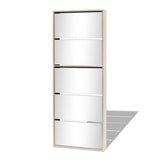 Armoire à chaussures Vidaxl avec 5 miroirs 63x17x169.5 cm chêne