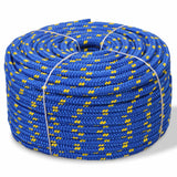 Vidaxxl corde de bateau 6 mm 100 m polypropylène bleu