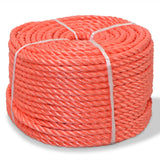 Corde vidaxl torsadé 10 mm 100 m en orange en polypropylène