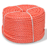 Corde vidaxl torsadé 12 mm 100 m en orange en polypropylène