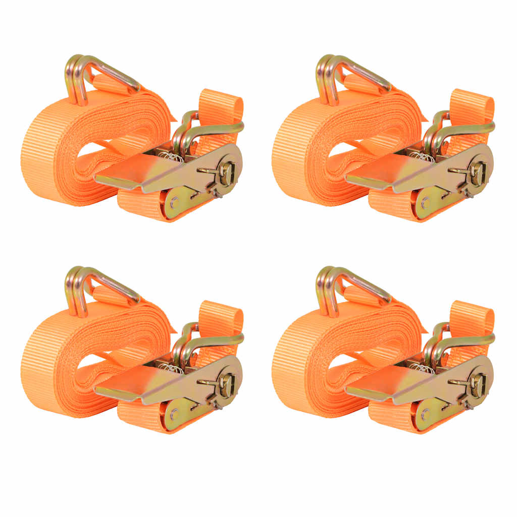 Sangles de tension VidaXL 0,4 tonnes 6mx25mm orange 4 pcs