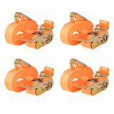 Sangles de tension VidaXL 0,4 tonnes 6mx25mm orange 4 pcs