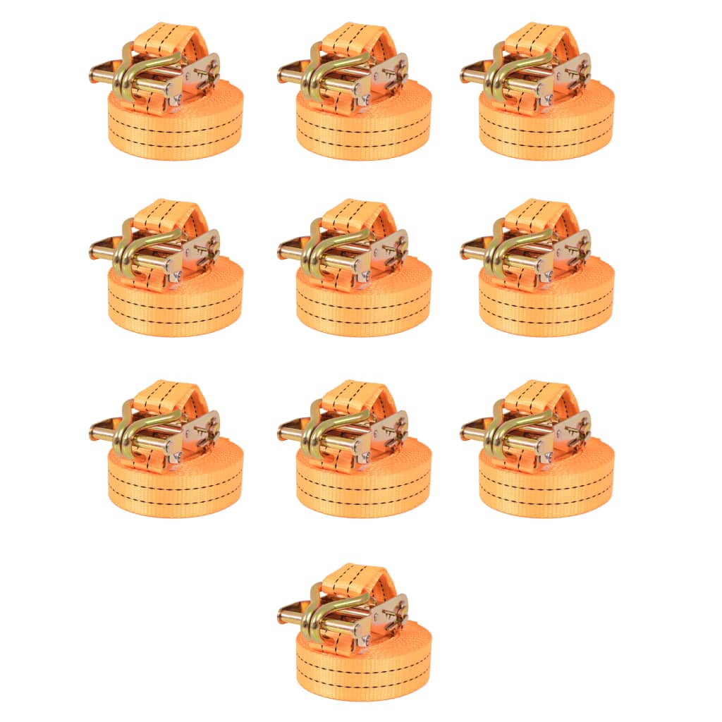 Neumáticos de Vidaxl Span 1 toneladas de 6mx38 mm naranja 10 pcs