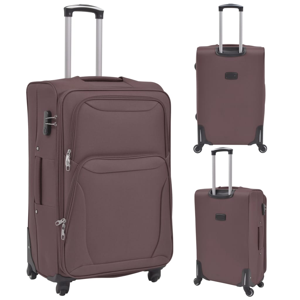 Vidaxl trolleyset café marron 3 pièces