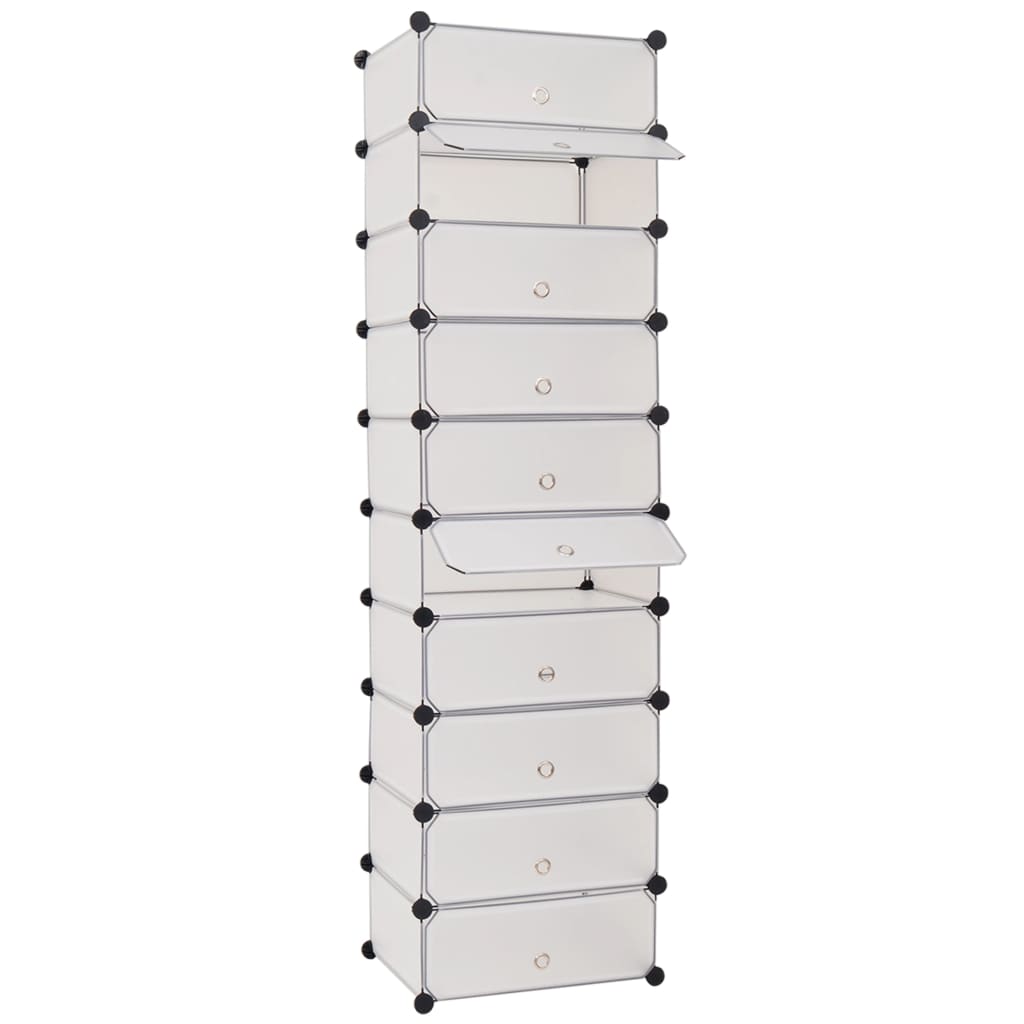 VidaXL shoe cabinet with 10 collapsive compartments white