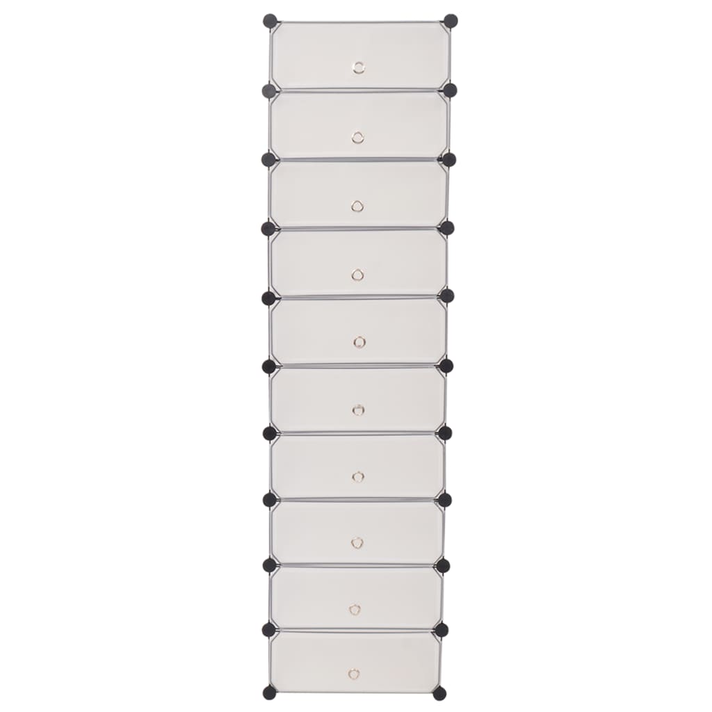 VidaXL shoe cabinet with 10 collapsive compartments white