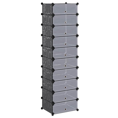 Armoire à chaussures vidaxl avec 10 compartiments effondrés noirs