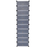 VidaXL shoe cabinet with 10 collapsing compartments black