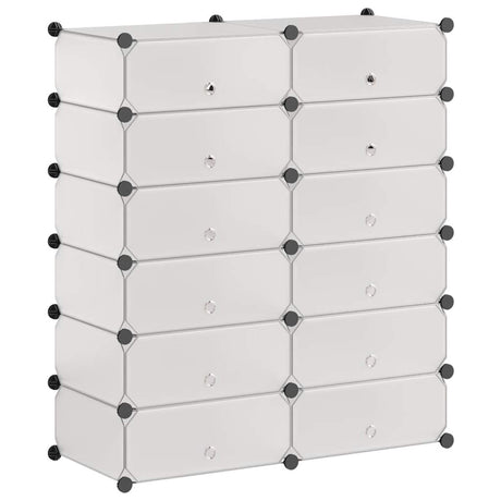 Armoire à chaussures vidaxl avec 12 compartiments en boucles blancs blancs