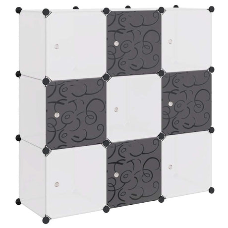 Meubles de stockage Vidaxl avec 9 compartiments en noir et blanc