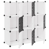 Meubles de stockage Vidaxl avec 9 compartiments en noir et blanc