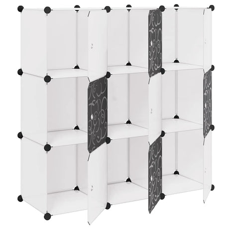 Meubles de stockage Vidaxl avec 9 compartiments en noir et blanc
