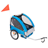 Vidaxl Bicycle Trailer 30 kg gris et bleu