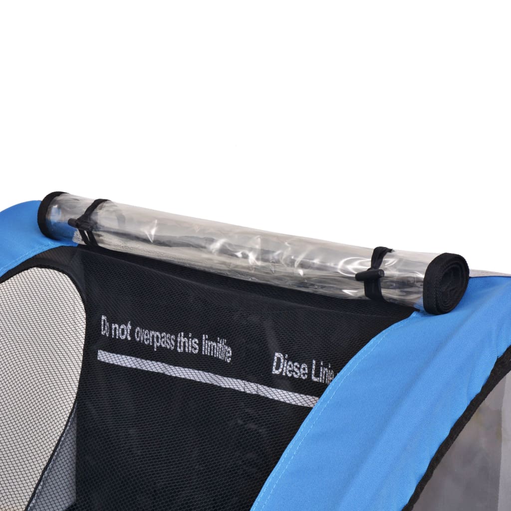 Vidaxl Bicycle Trailer 30 kg gris et bleu