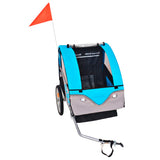 Vidaxl fietstrailer 30 kg grijs en blauw