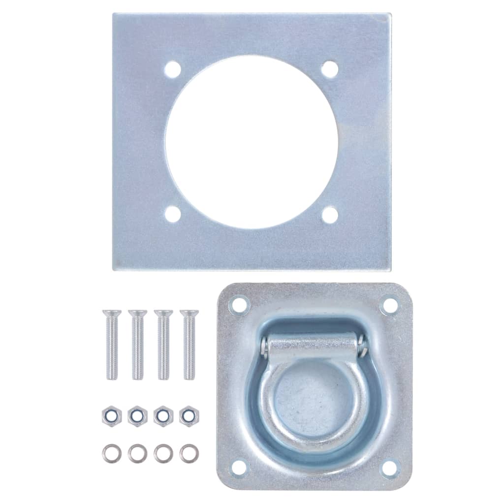 Anneaux de montage Vidaxl pour la remorque 2000 kg en acier galvanisé 6 pcs