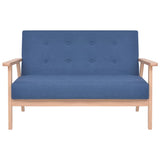 Vidaxl tweezitsbank stof blauw