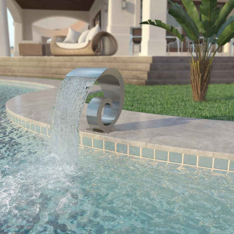 Vidaxl Piscine Fountain 50x30x53 cm en acier inoxydable en argent coloré