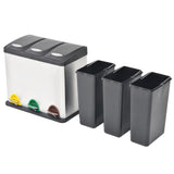 Vidaxl Pedal Bin per riciclaggio in acciaio inossidabile da 24 L