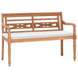 Vidaxl bank batavia met kussens 120 cm teakhout