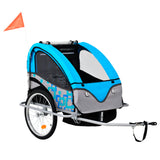 Vidaxl bicycle trailer and pram 2-in-1 blue and gray