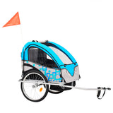 Vidaxl bicycle trailer and pram 2-in-1 blue and gray