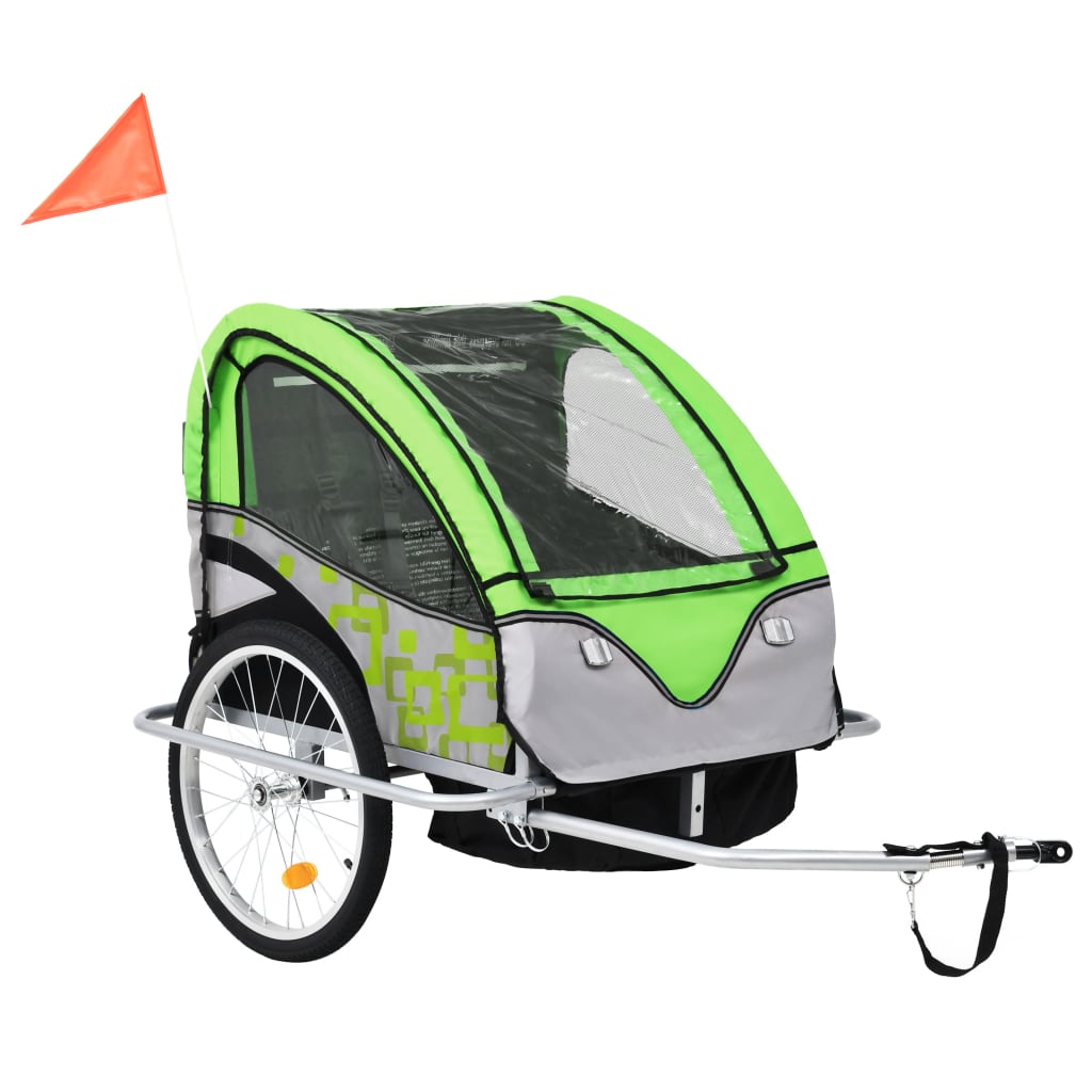 Vidaxl Voo Celo Trailer a Pram 2-in-1 gréng a gro