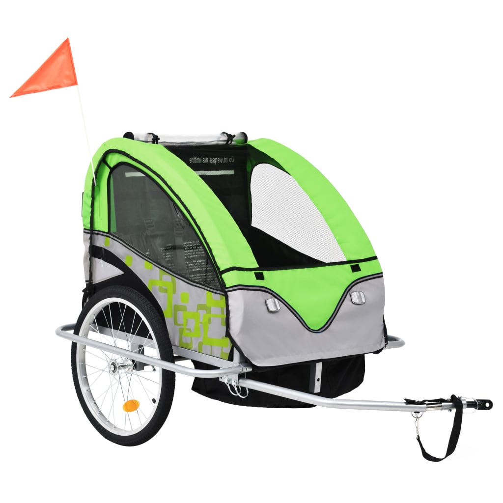 Vidaxl Voo Celo Trailer a Pram 2-in-1 gréng a gro