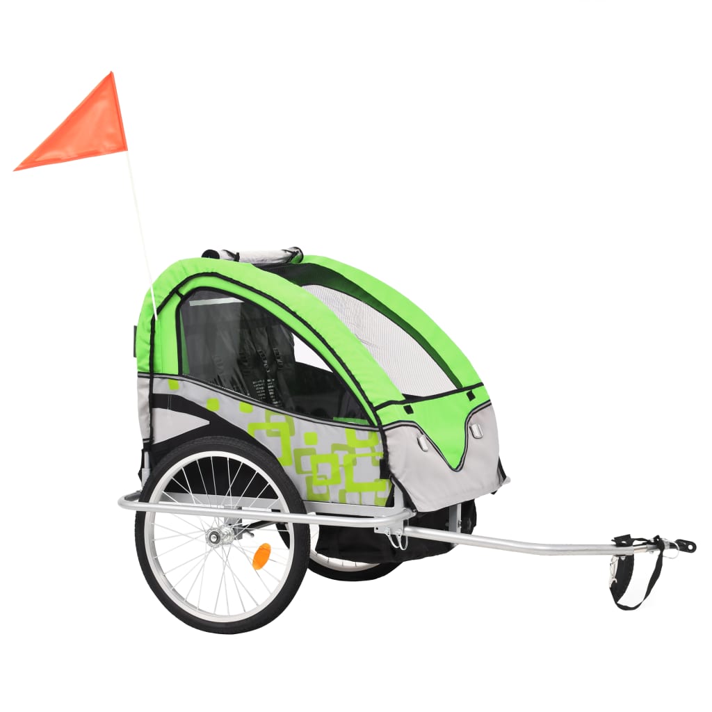 Vidaxl Voo Celo Trailer a Pram 2-in-1 gréng a gro