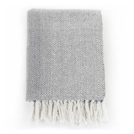 Vidaxl Plaid Herringbone 125x150 cm Coton Gray