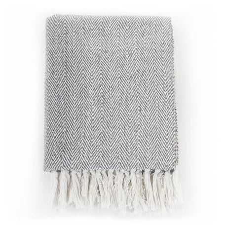 Vidaxl Plaid Herringbone 160x210 cm Coton Gray