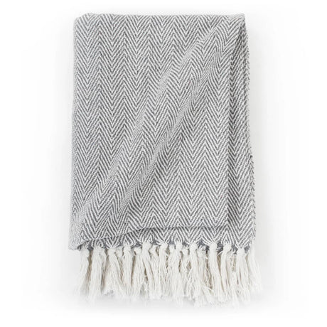 Vidaxl Plaid Herringbone 160x210 cm Coton Gray