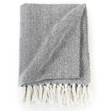 Vidaxl Plaid Herringbone 220x250 cm Coton Navy Bleu