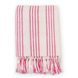 Vidaxl Plaid Stripes 160x210 cm Coton rose et blanc