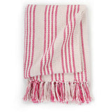 Strisce Plaid Vidaxl 160x210 cm di cotone rosa e bianco