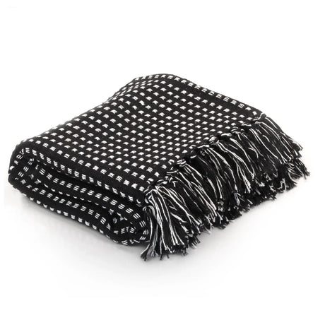 Carrés à plaid vidaxl 220x250 cm coton noir