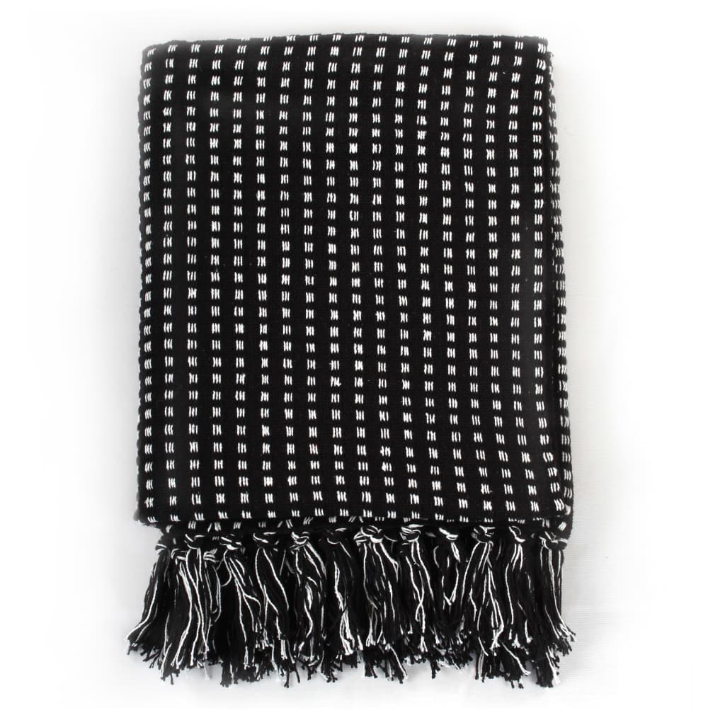 Carrés à plaid vidaxl 220x250 cm coton noir