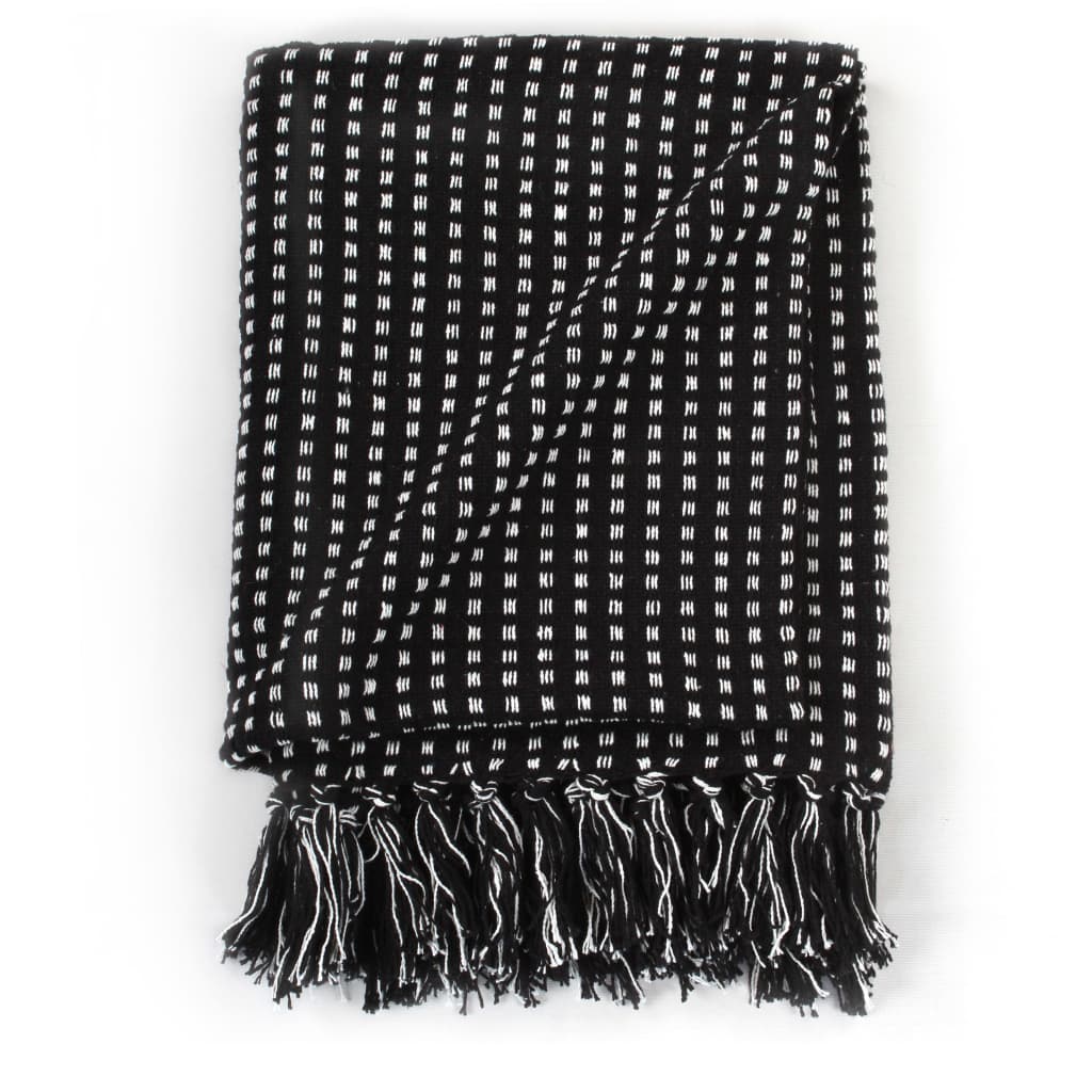 Carrés à plaid vidaxl 220x250 cm coton noir