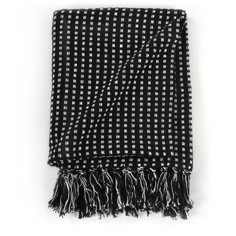 Carrés à plaid vidaxl 220x250 cm coton noir