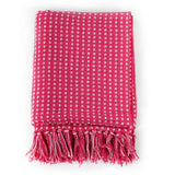 Vidaxl Plaid Squares 125x150 cm de coton rose