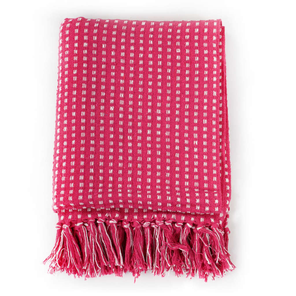 Vidaxl Plaid Squares 160x210 cm de coton rose