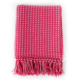 Vidaxl Plaid Squares 160x210 cm de coton rose
