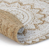 Tapis vidaxl avec imprimé autour de 120 cm de jute tressée