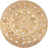 Tapis vidaxl avec conception d'environ 150 cm de jute tressée