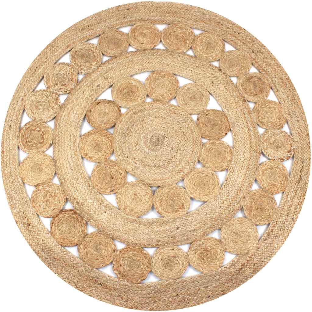 Tapis vidaxl avec conception d'environ 150 cm de jute tressée