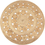 Tapis vidaxl avec conception d'environ 150 cm de jute tressée
