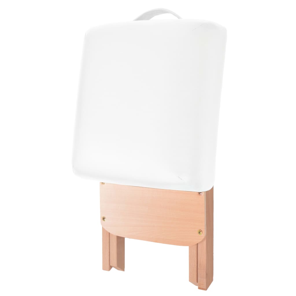 Tabouret de massage vidaxl avec siège de 12 cm d'épaisseur blanc pliant