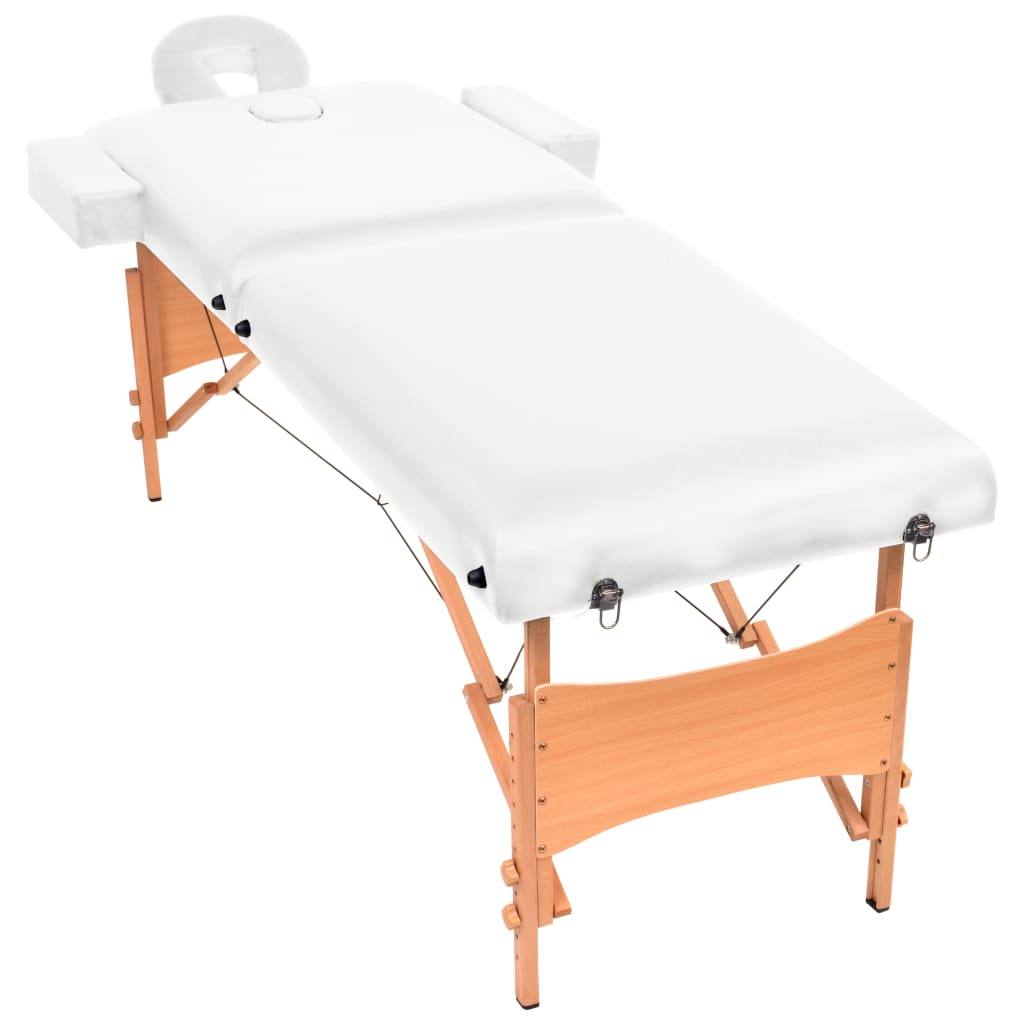 Tableau de massage Vidaxl 10 cm d'épaisseur 2 zones pliantes blanc